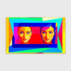 Бумага для упаковки Две голубоглазые девушки в прямоугольной рамке, цвет: 3D-принт