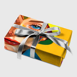 Бумага для упаковки Девушка лицо с ромбическим орнаментом, цвет: 3D-принт — фото 2