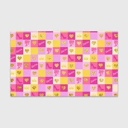 Бумага для упаковки Барби: желтые и розовые квадраты паттерн, цвет: 3D-принт