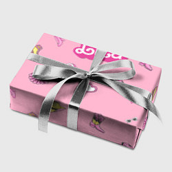 Бумага для упаковки Лиза - в стиле барби: аксессуары на розовом паттер, цвет: 3D-принт — фото 2