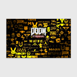 Бумага для упаковки Doom золотые логотипы игр