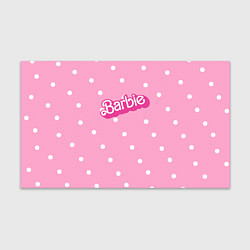 Бумага для упаковки Барби - белый горошек на розовом