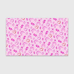 Бумага для упаковки Паттерн - розовые граффити, цвет: 3D-принт