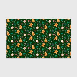 Бумага для упаковки New year pattern with green background