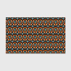 Бумага для упаковки Чёрно - оранжевый мелкий узор в стиле икат