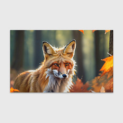 Бумага для упаковки Портрет лисы с осенними листьями