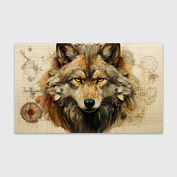 Бумага для упаковки Волк в стиле диаграмм Давинчи