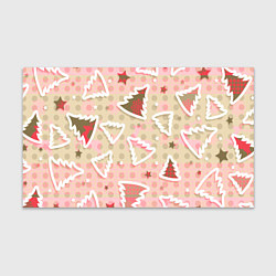 Бумага для упаковки Розовые узоры ёлки