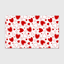 Бумага для упаковки Паттерн красные сердечки на белом фоне