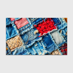 Бумага для упаковки Авангардный джинсовый пэчворк - нейросеть, цвет: 3D-принт