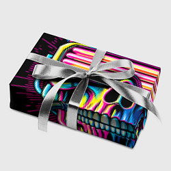Бумага для упаковки Cyber skull - ai art neon, цвет: 3D-принт — фото 2