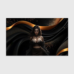 Бумага для упаковки Девушка с пышными формами в черном белье, цвет: 3D-принт