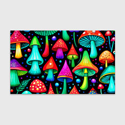 Бумага для упаковки Неоновые мухоморы в горошек