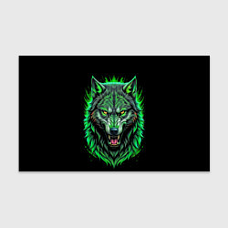 Бумага для упаковки Морда волка в зеленом свете, цвет: 3D-принт
