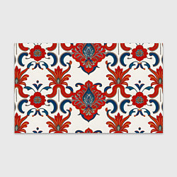 Бумага для упаковки Узор красно-синий на белом фоне