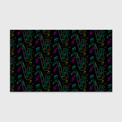 Бумага для упаковки Неоновый саксофон и музыкальные ноты