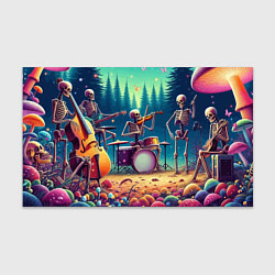 Бумага для упаковки Группа скелетов даёт концерт под грибами