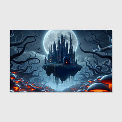 Бумага для упаковки Замок Дракулы и неоновые грибы - нейроарт фантазия