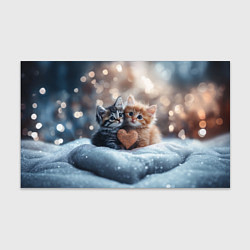 Бумага для упаковки Влюбленные котята с сердечком, цвет: 3D-принт