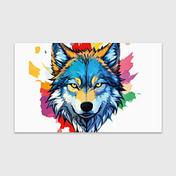 Бумага для упаковки Волк яркий арт