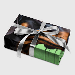 Бумага для упаковки Такса на зеленом фоне, цвет: 3D-принт — фото 2