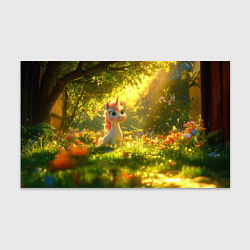 Бумага для упаковки Единорог в летнем лесу