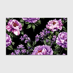 Бумага для упаковки Пионы и лаванда винтажный узор