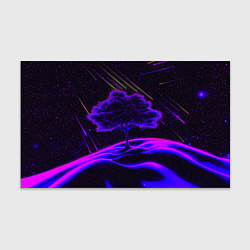 Бумага для упаковки Дерево и звездопад неоновый космос, цвет: 3D-принт