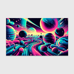 Бумага для упаковки Неоновый разноцветный космос