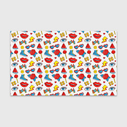 Бумага для упаковки Паттерн с яркими молодежными стикерами, цвет: 3D-принт