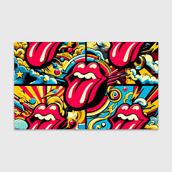 Бумага для упаковки Rolling Stones logo - pop art pattern