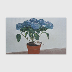 Бумага для упаковки Спящий воробушек на гортензии