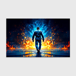 Бумага для упаковки Боец джиу-джитсу в синем пламени, цвет: 3D-принт