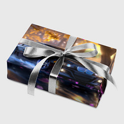 Бумага для упаковки БМВ и фиолетовые цветы, цвет: 3D-принт — фото 2