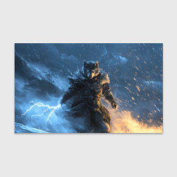 Бумага для упаковки Волк и молния