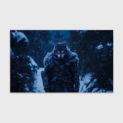 Бумага для упаковки Воин волк зимой