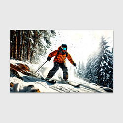 Бумага для упаковки Лыжник зимой в лесу