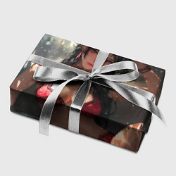 Бумага для упаковки Брюнетка в воде под дождем, цвет: 3D-принт — фото 2