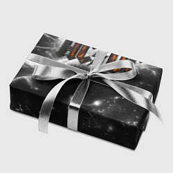 Бумага для упаковки ACDC металлический лого черно-белая текстура, цвет: 3D-принт — фото 2