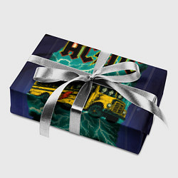 Бумага для упаковки Летающий автобус с ACDC, цвет: 3D-принт — фото 2