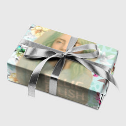Бумага для упаковки Билли Айлиш на фоне цветов, цвет: 3D-принт — фото 2