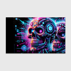 Бумага для упаковки Neon cyber skull
