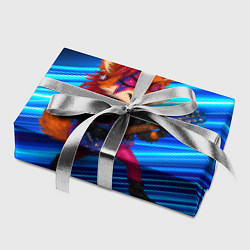 Бумага для упаковки Лиса в косухе и гитарой - рок звезда, цвет: 3D-принт — фото 2