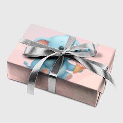 Бумага для упаковки Маленький слоненок с мороженым пускает пузыри, цвет: 3D-принт — фото 2