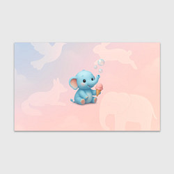 Бумага для упаковки Маленький слоненок с мороженым пускает пузыри