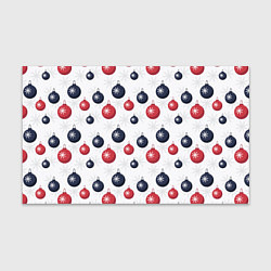 Бумага для упаковки Синие и красные новогодние шары со снежинками