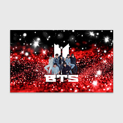 Бумага для упаковки BTS красно-черный блестящий фон