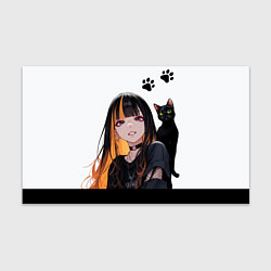 Бумага для упаковки Девушка и кот