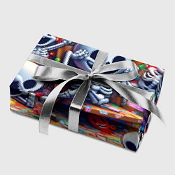 Бумага для упаковки Смеющиеся прикольные скелетики - нейроарт, цвет: 3D-принт — фото 2