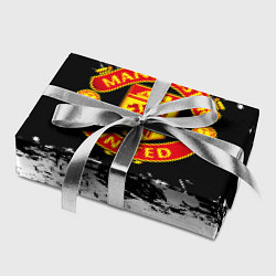 Бумага для упаковки Манчестер Юнайтед черно белые краски лого, цвет: 3D-принт — фото 2